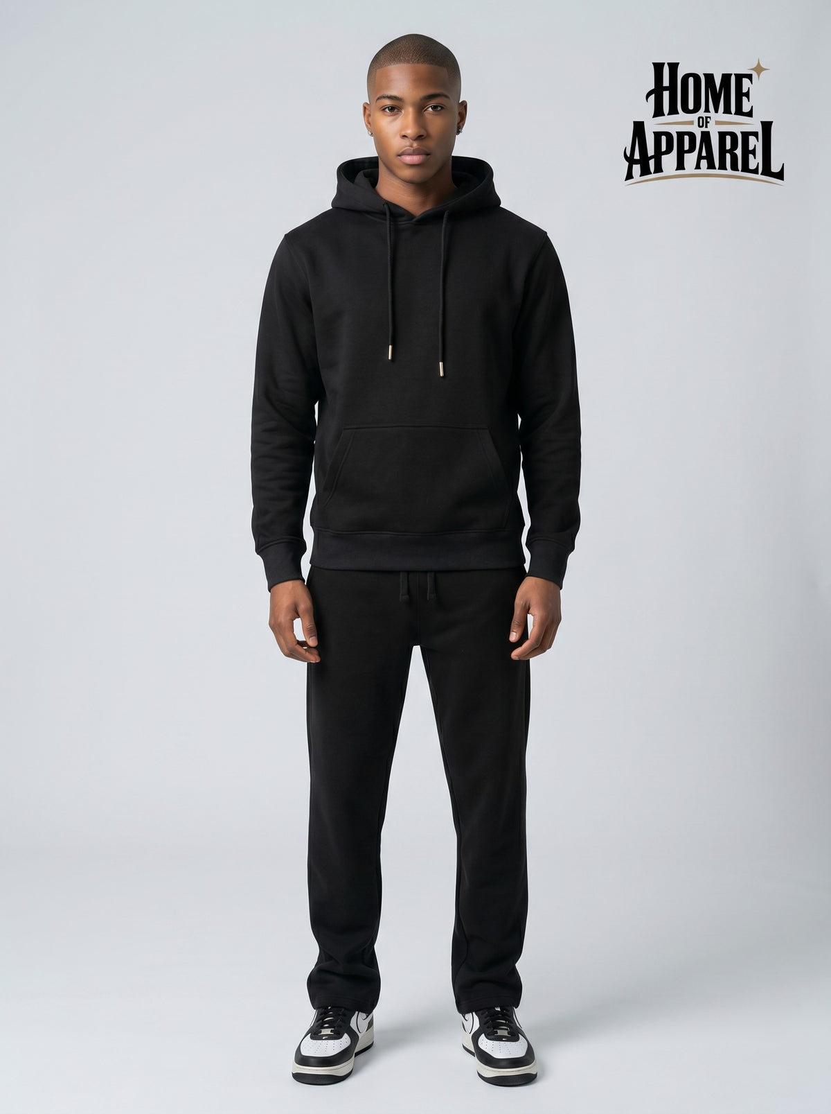 Premium Black Heavy Weight Cotton Fleece Sweatsuit