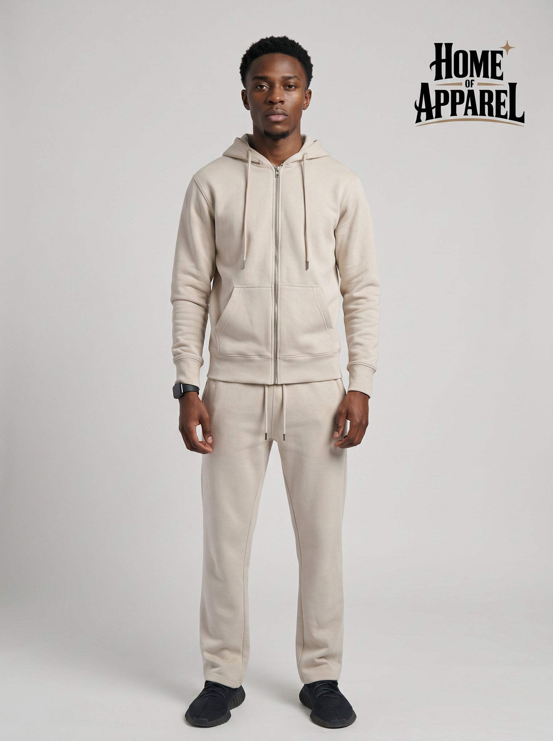 Sand Sweatsuit - Heavy Weight Cotton Fleece with Full Zipper