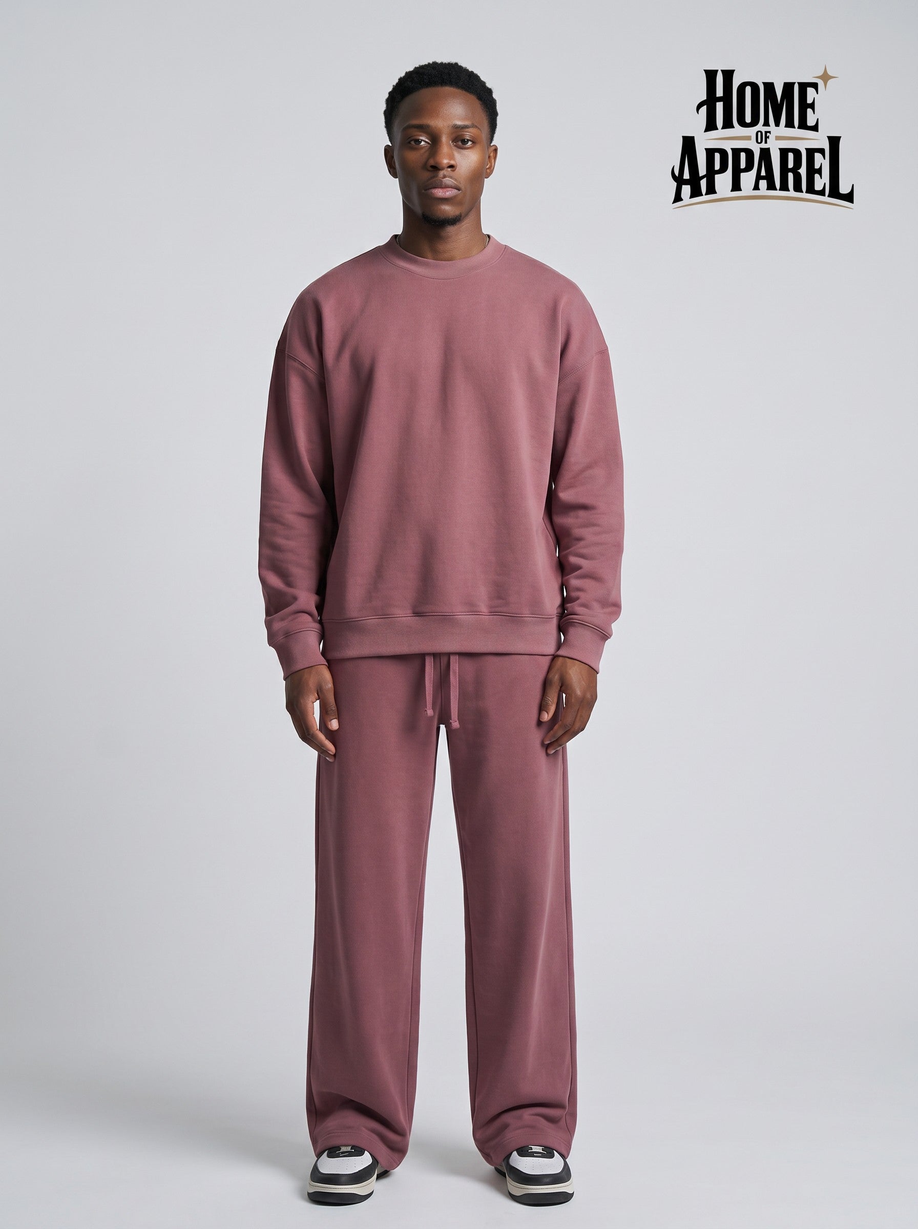 Dusty Rose Oversized Cotton Terry Sweatsuit