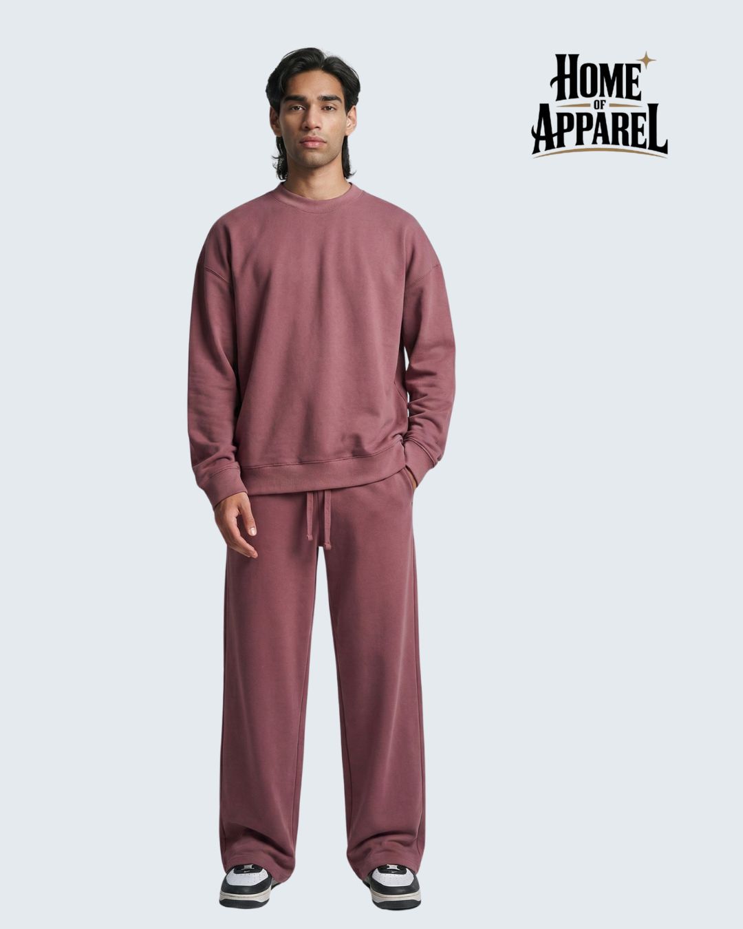 Dusty Rose Oversized Cotton Terry Sweatsuit