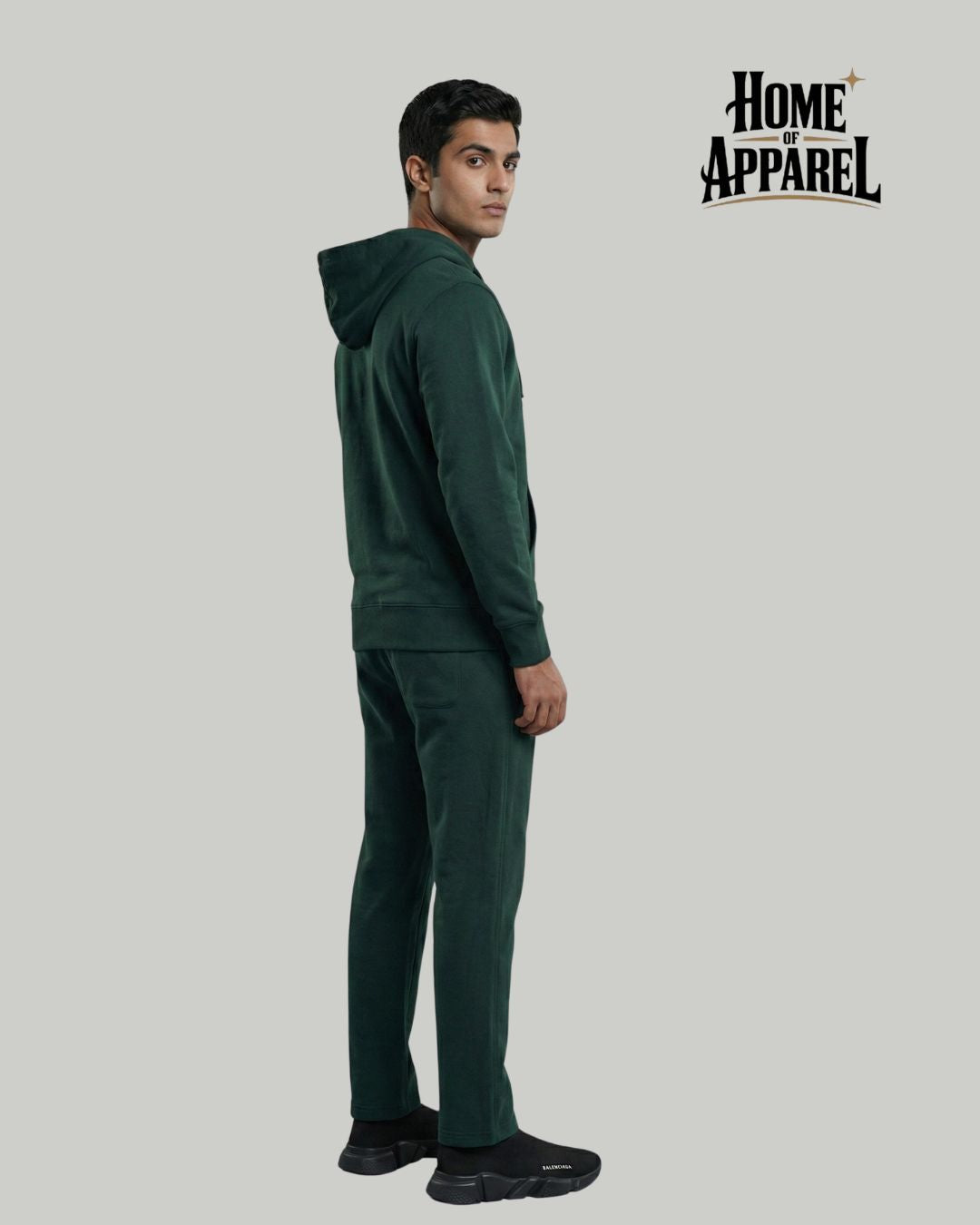 Green Sweatsuit - Full Zipper Cotton Fleece