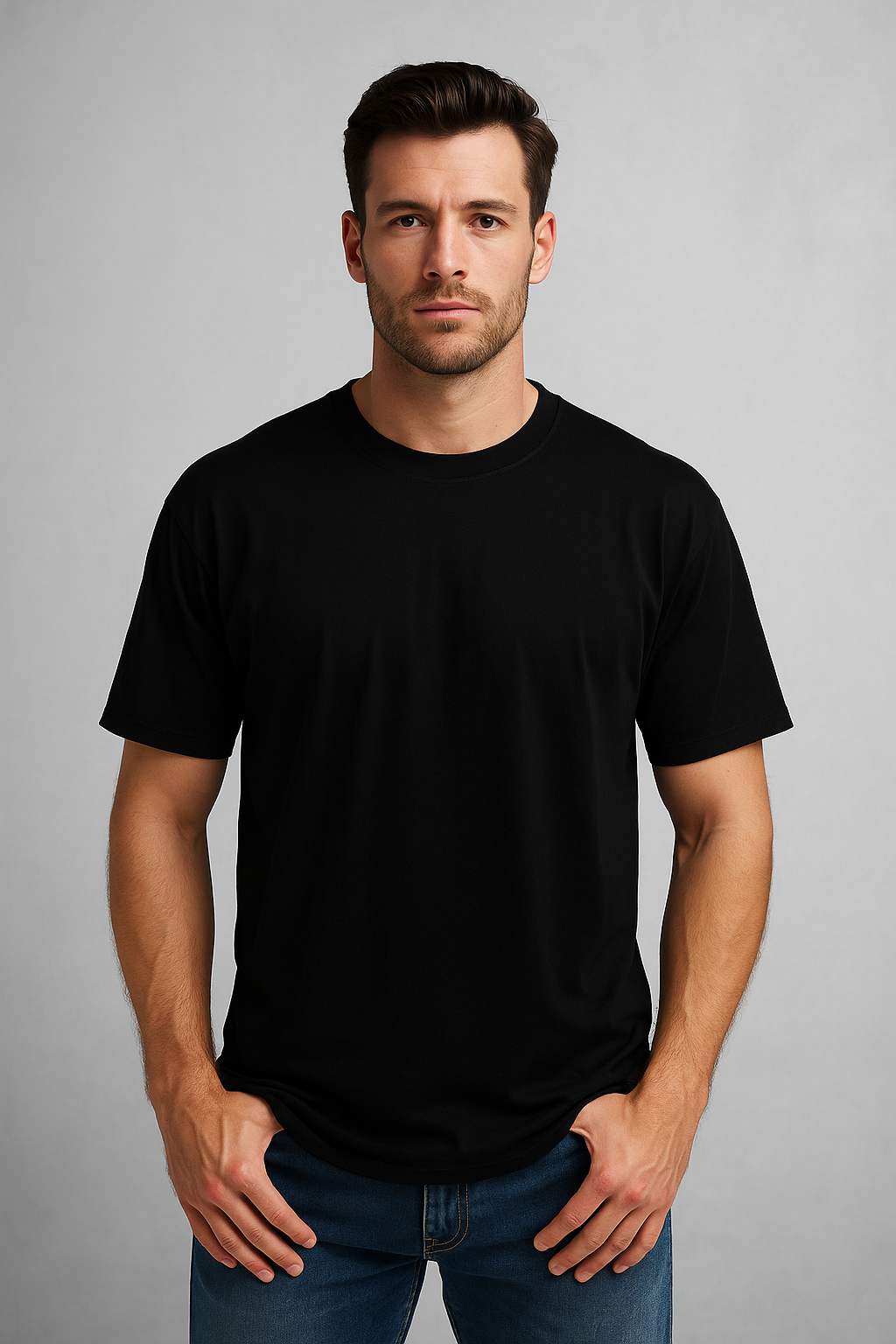 black t-shirt  round neck