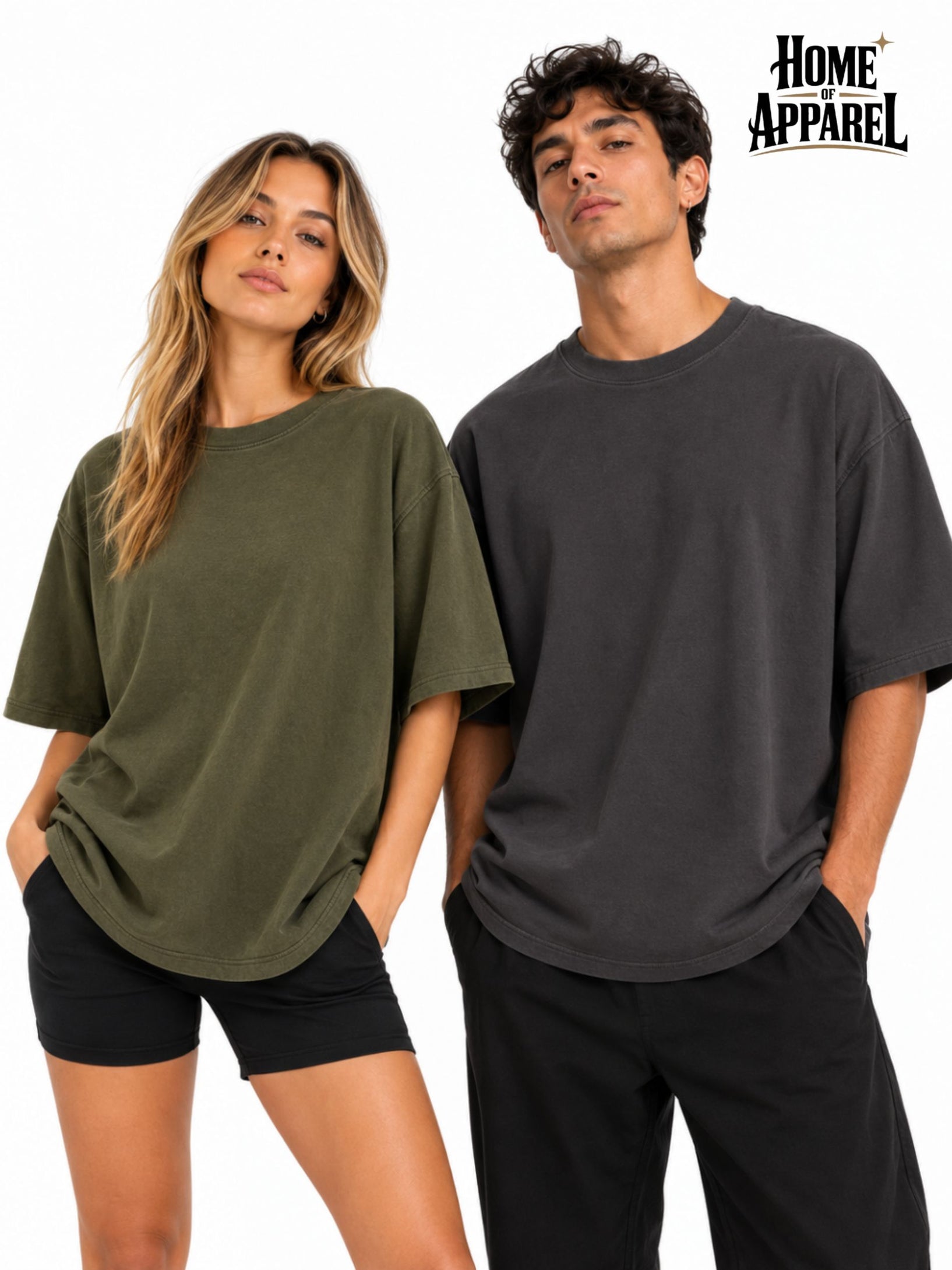 11.2oz Unisex Oversized Garment Dyed T-Shirt – 100% Cotton Heavyweight Tee