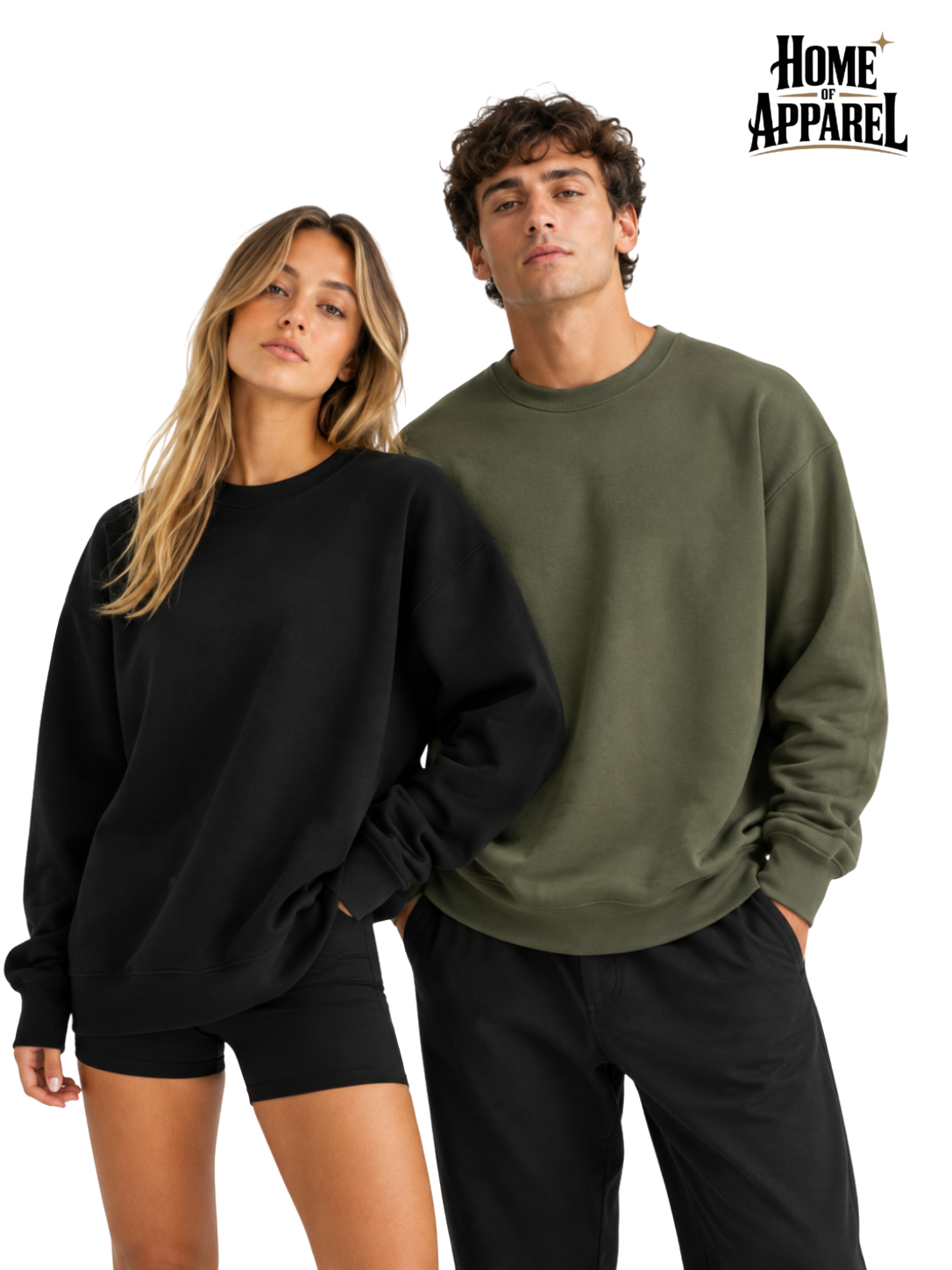 Garment-dyed 15.6oz cotton terry crewneck sweatshirt