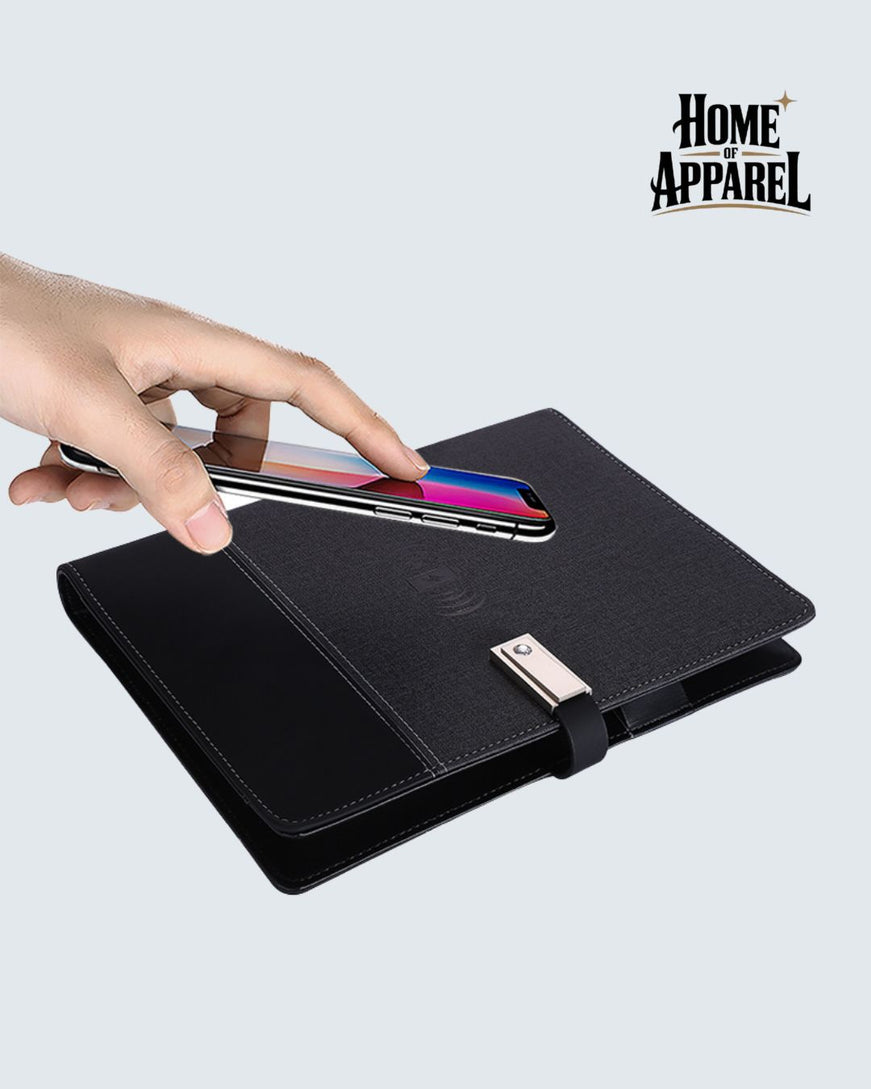 Smart Notebook 2026-2027, Wireless Charger, Power Bank, LED Light, USB & Card Slots