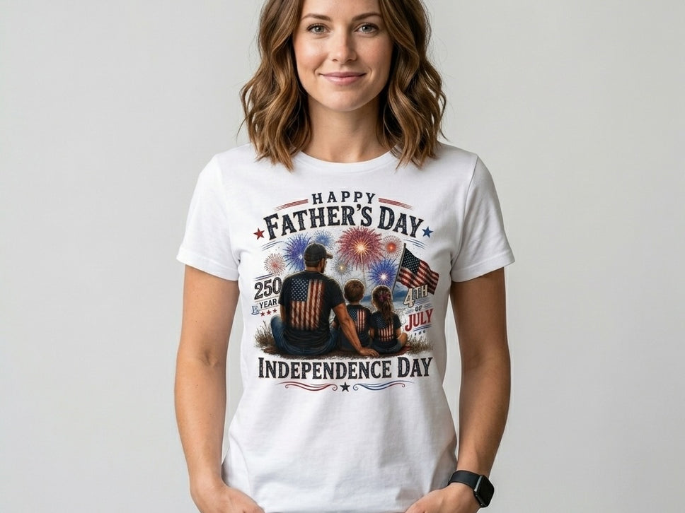 Happy Father’s Day & 4th of July Independence Day T-Shirt – 250 Years Celebration Graphic Tee