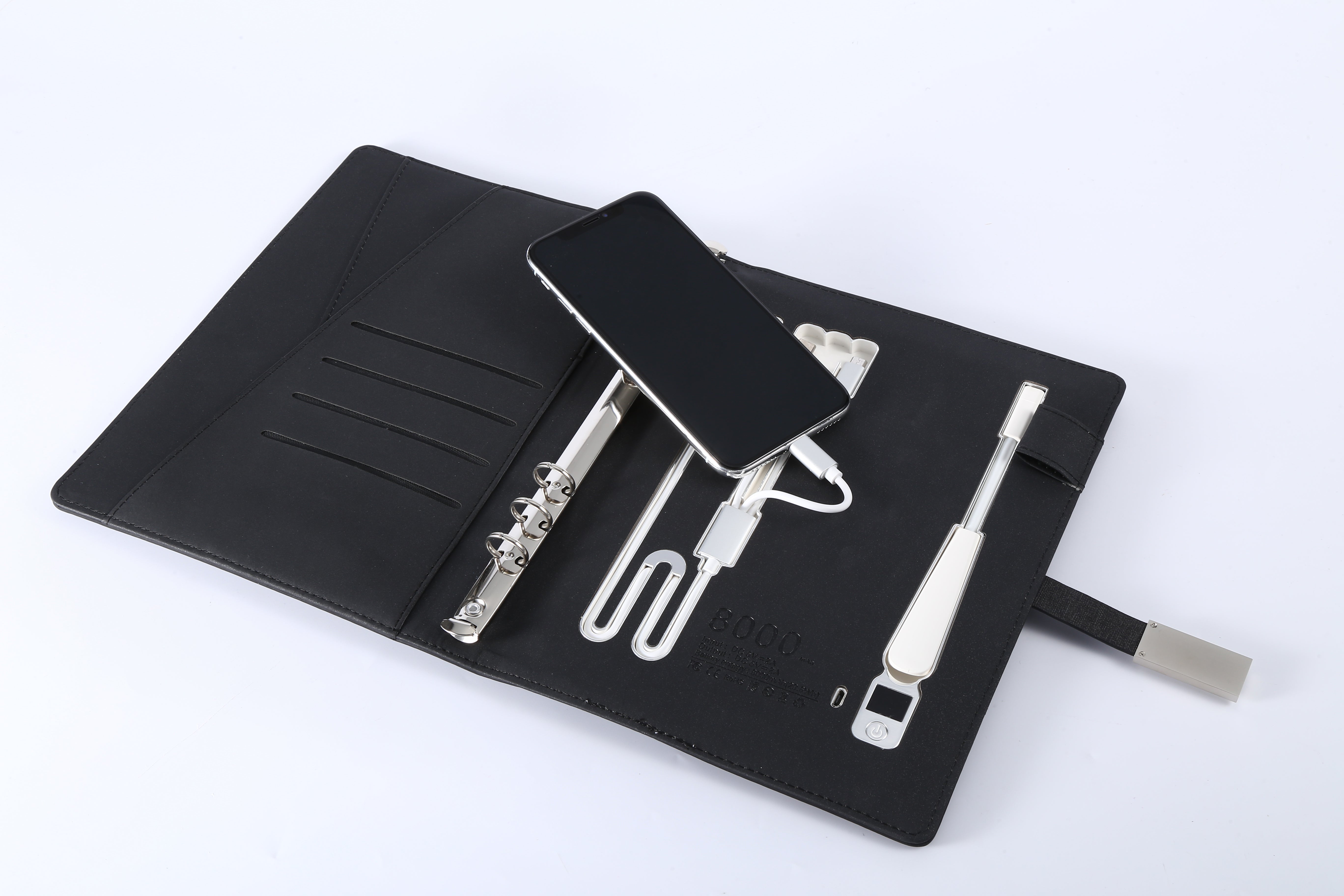 Smart Notebook 2026-2027, Wireless Charger, Power Bank, LED Light, USB & Card Slots