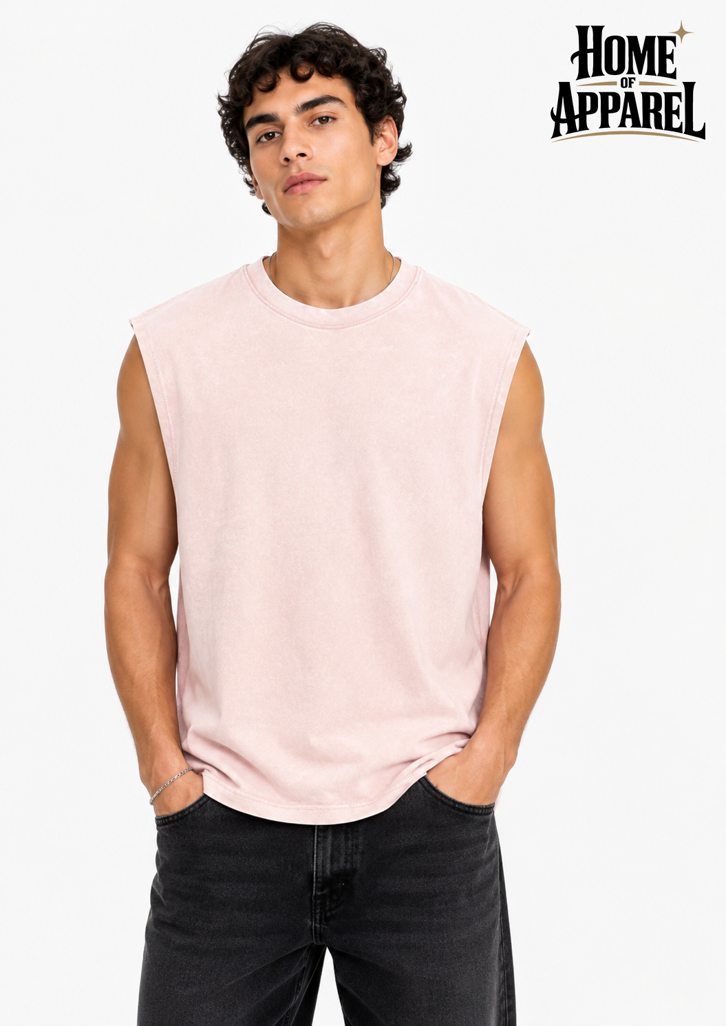 7.4oz Men’s Vintage Washed Sleeveless Tank Top – 100% Cotton Gym & Casual Vest
