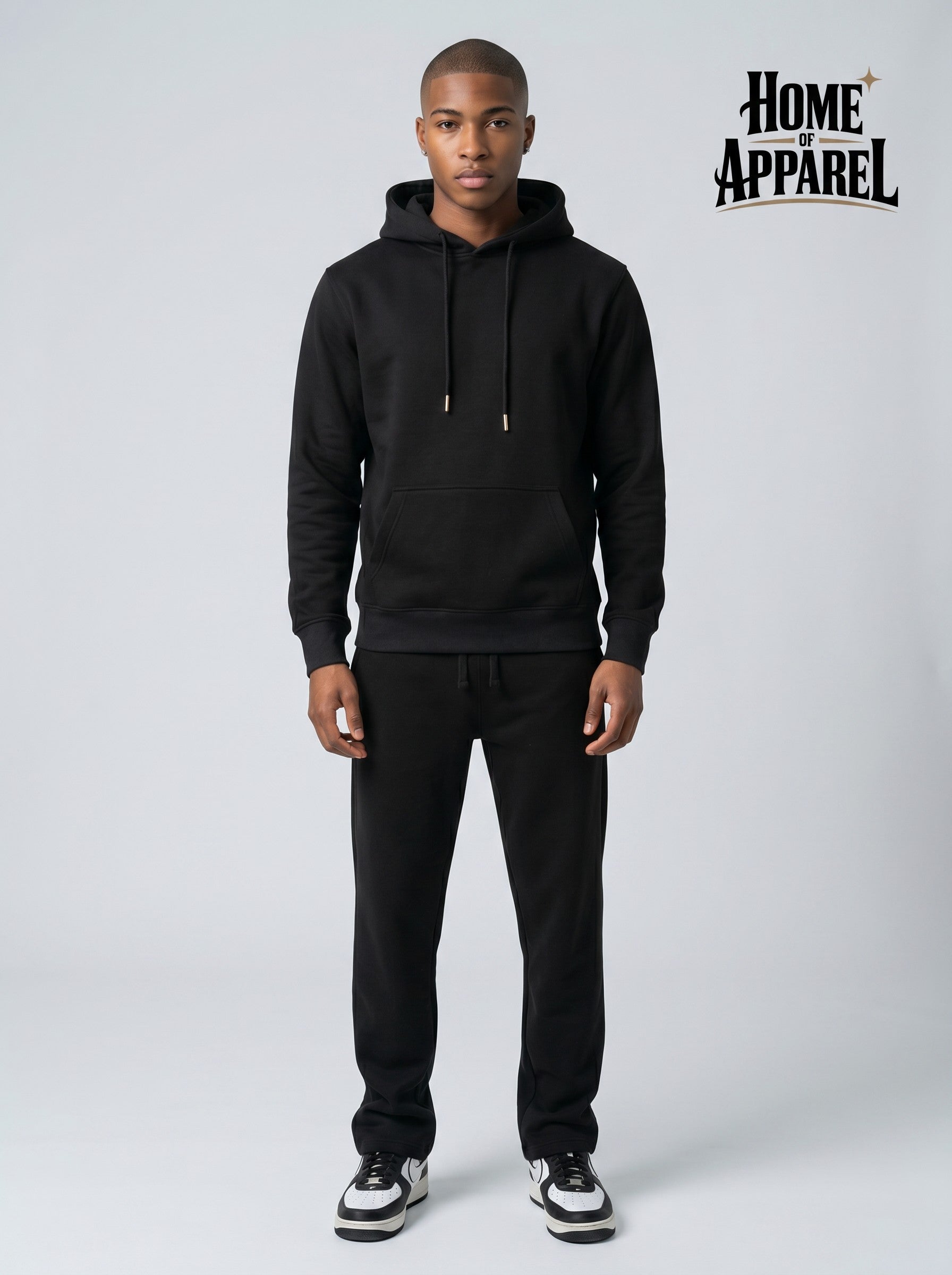 Premium Black Heavy Weight Cotton Fleece Sweatsuit