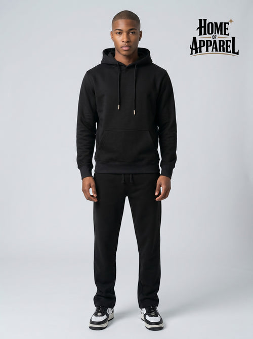 Premium Black Heavy Weight Cotton Fleece Sweatsuit