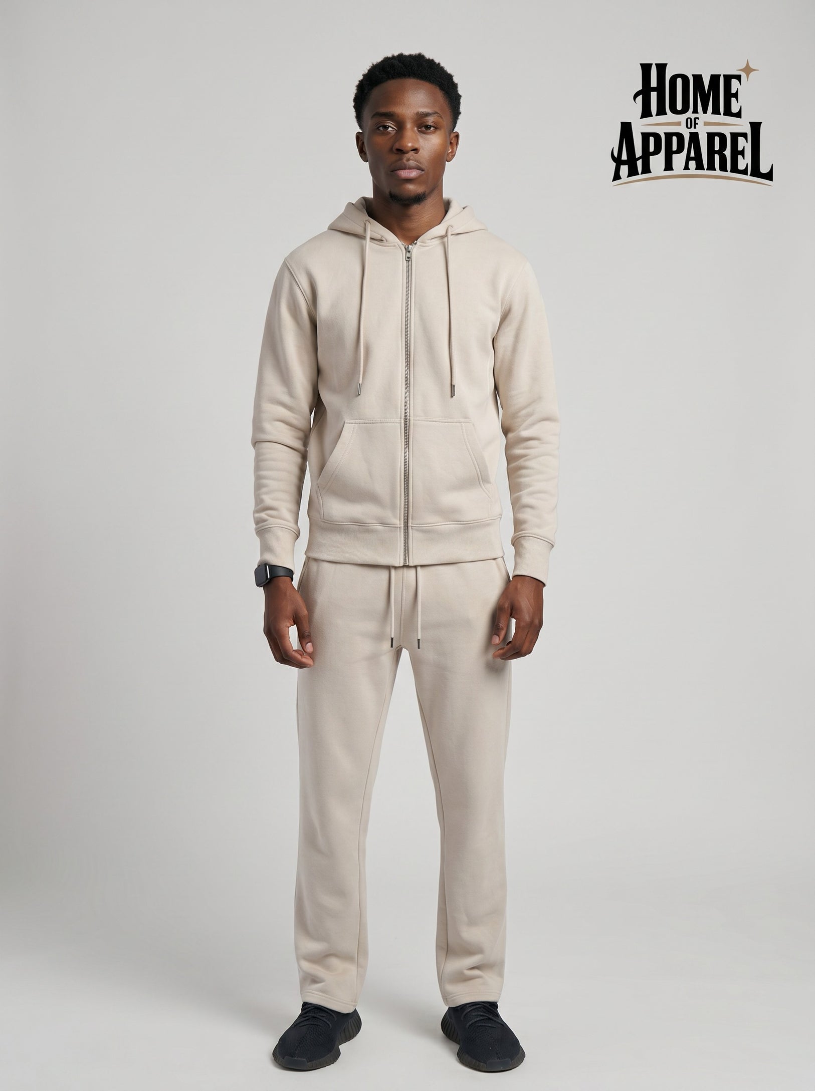 Sand Sweatsuit - Heavy Weight Cotton Fleece with Full Zipper