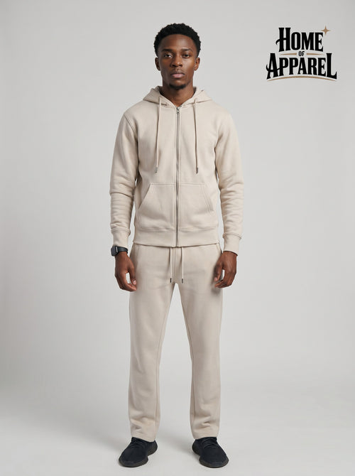 Sand Sweatsuit - Heavy Weight Cotton Fleece with Full Zipper