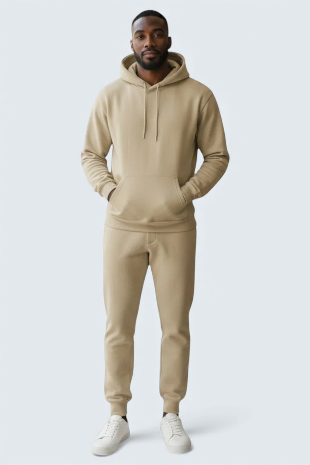 Beige Heavy Blend Fleece Sweat suit for Men | Men’s Fleece Sweatsuit