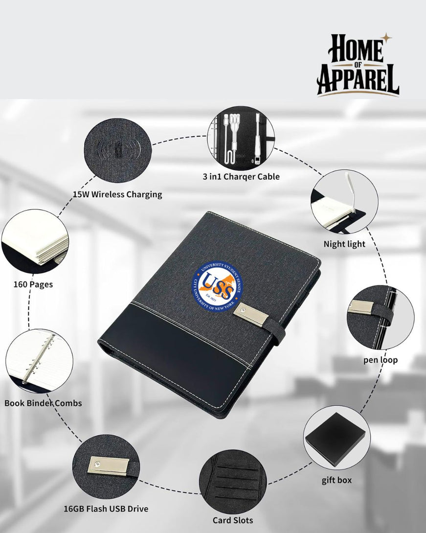 Black Hardcover Notebook (University Student Senate)