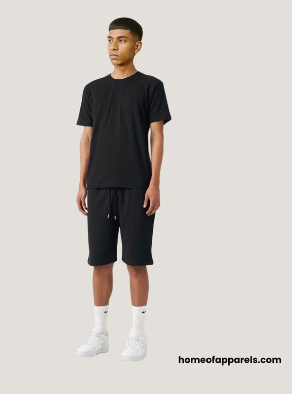 Black Premium Tech T-Shirt Short Set