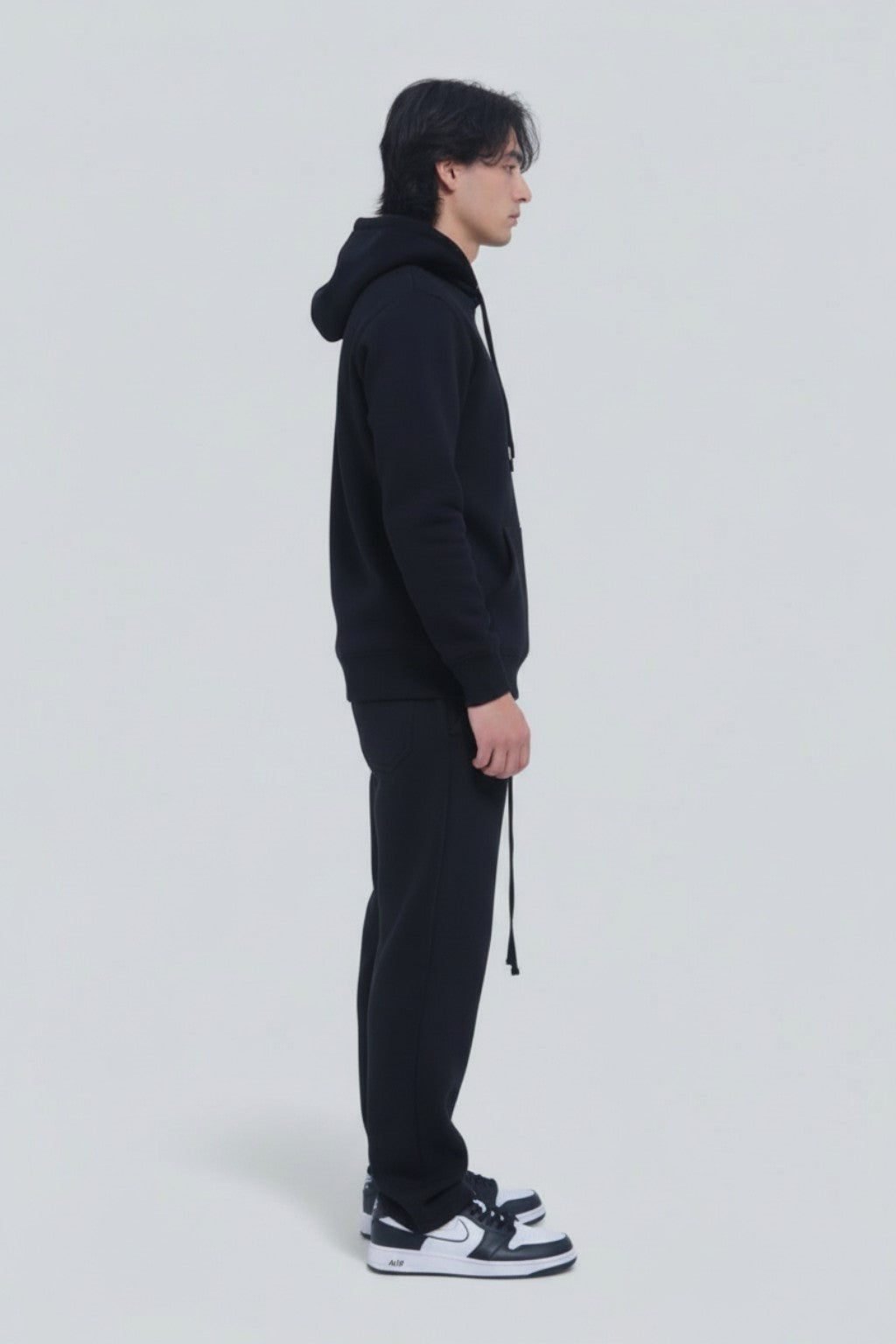 Black Full Zipper Cotton Fleece Sweat suit