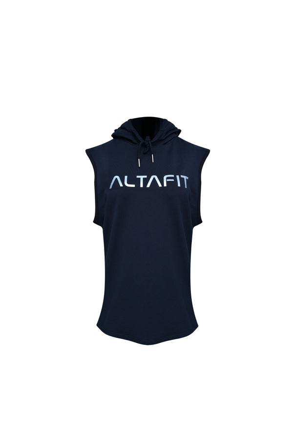 Lycra Terry Sleeveless Hoodie For Women