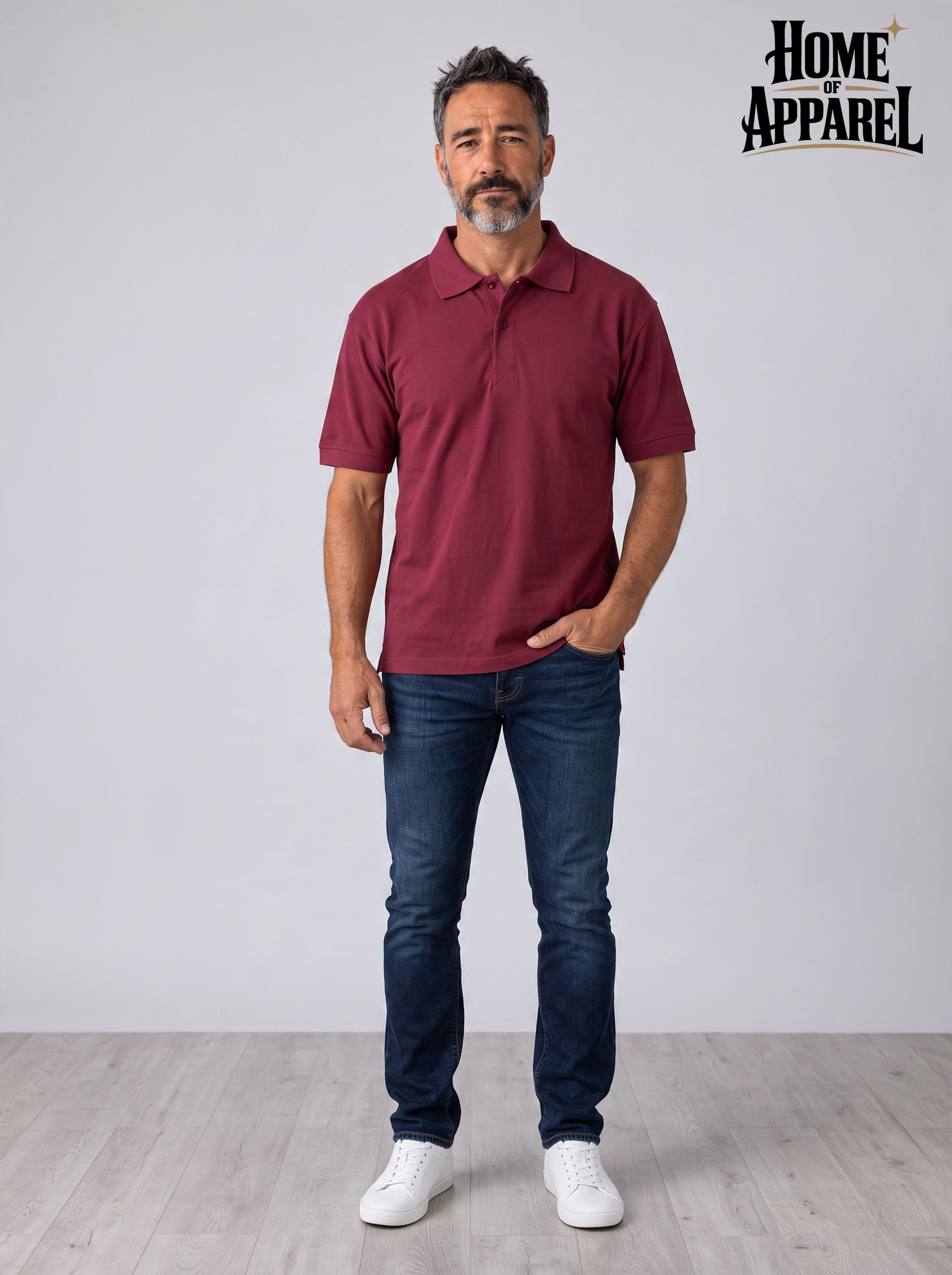 200 GSM textured Burgundy pique polo fabric