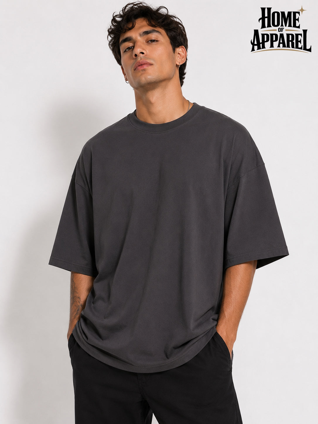Charcoal Grey Oversized Garment Dye Tshirt