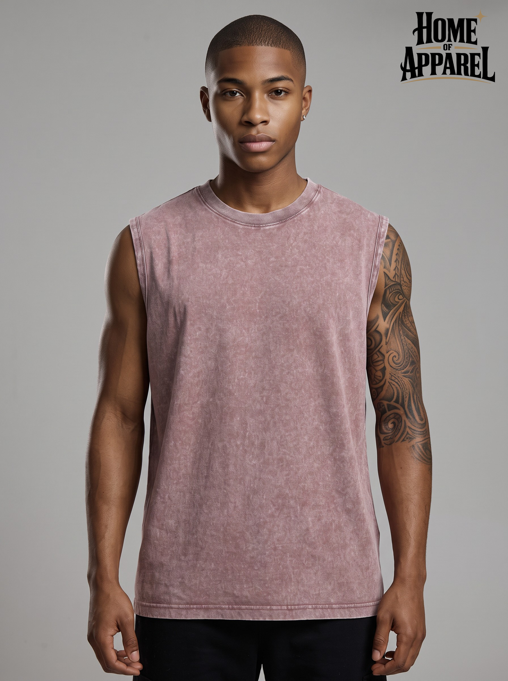 7.4oz Men’s Vintage Washed Sleeveless Tank Top – 100% Cotton Gym & Casual Vest