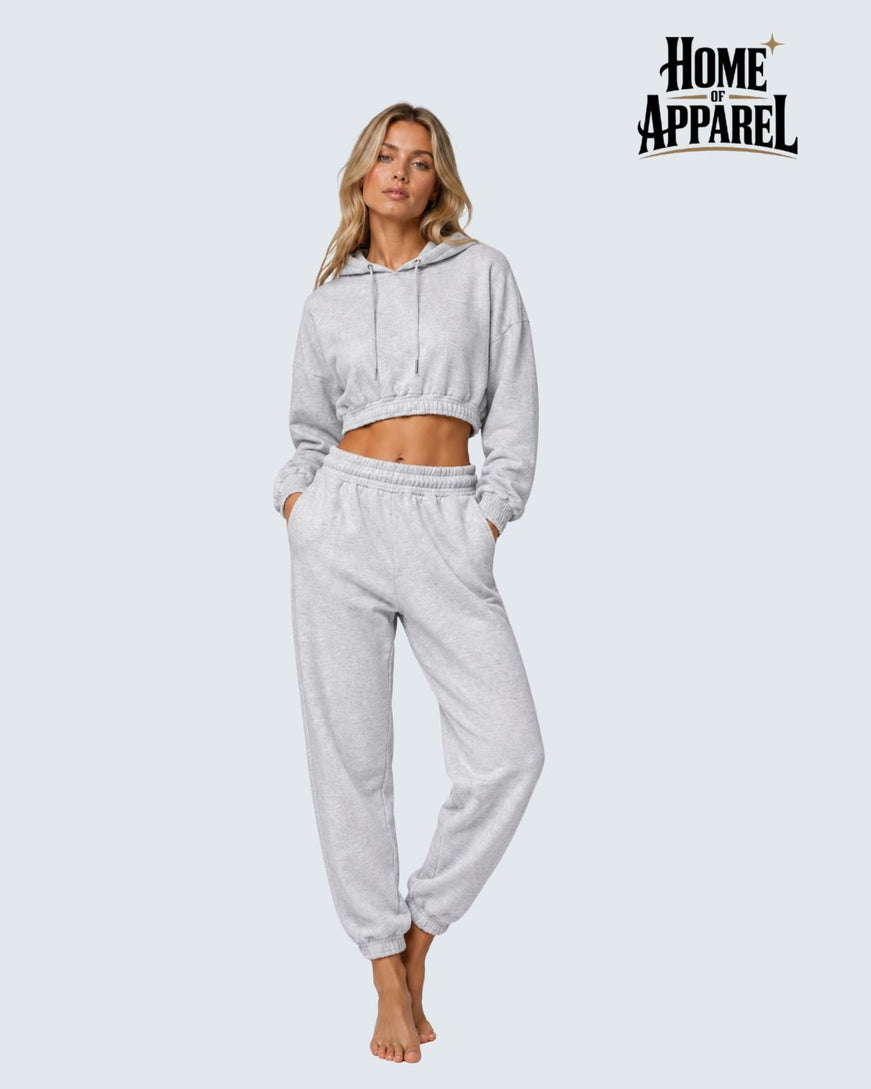 Cropped Fleece Pant Set