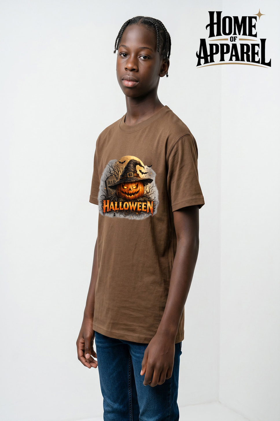Youth’ Halloween 100% Cotton T-Shirt – Soft, Breathable & Durable | Cute Halloween Graphic Tee for Boys & Girls