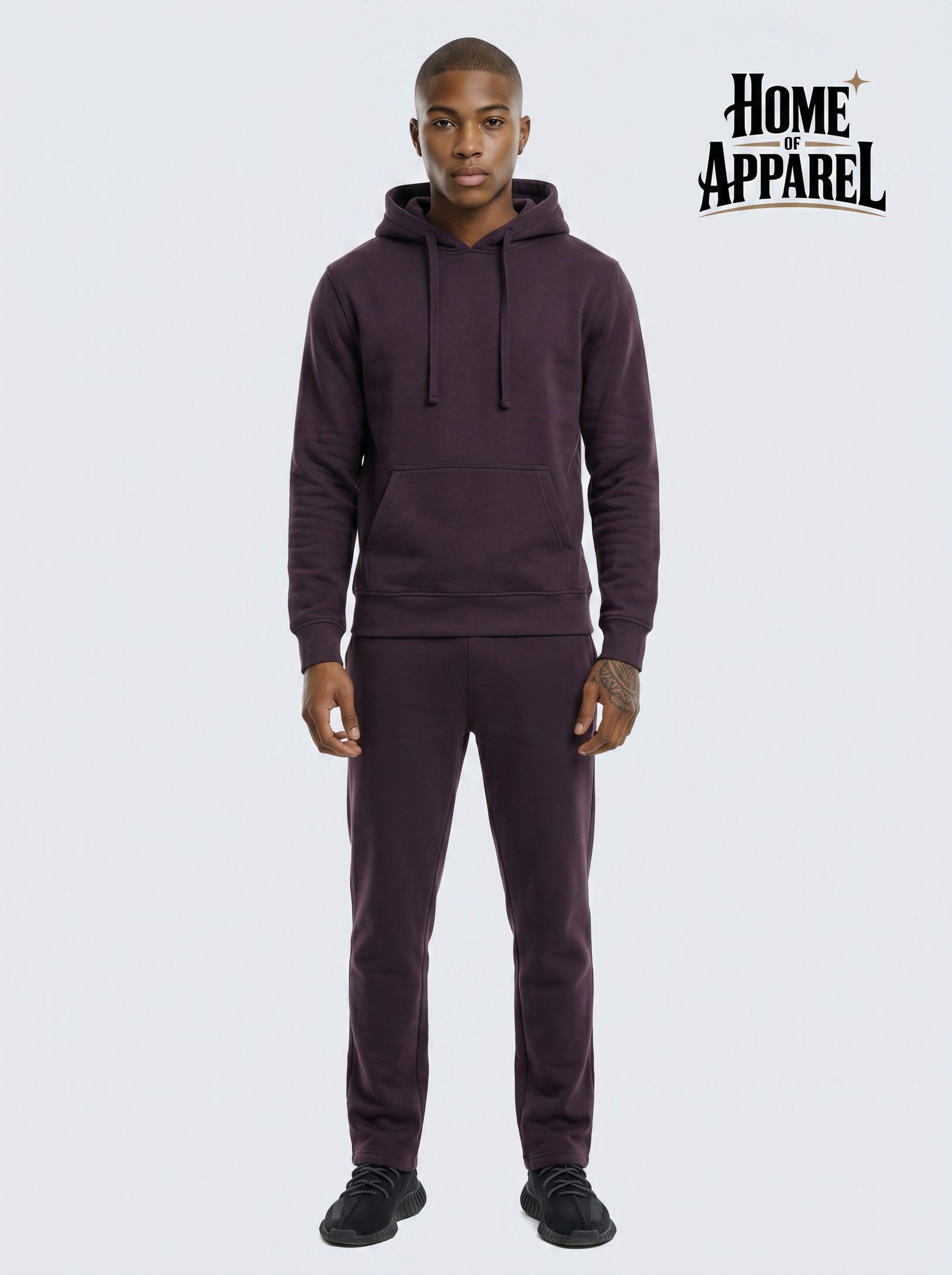 Dark Brown Heavy Weight Cotton Fleece Sweatsuit