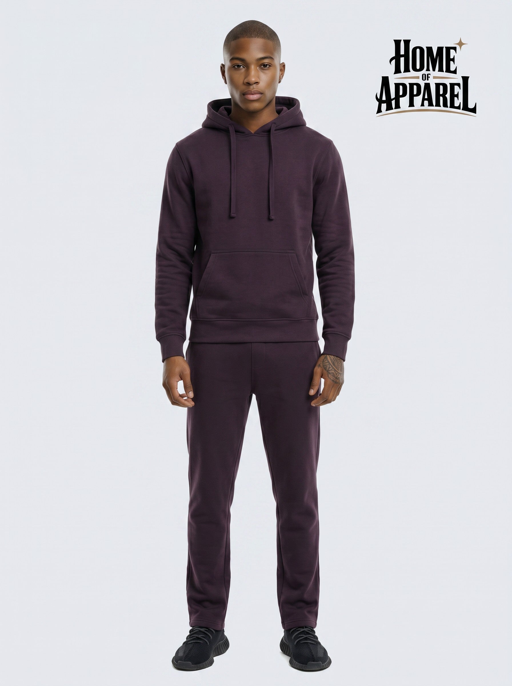 Dark Brown Heavy Weight Cotton Fleece Sweatsuit