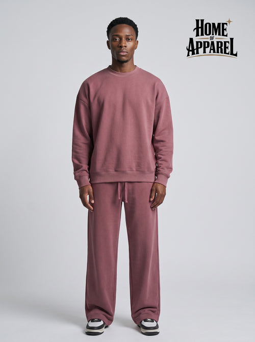 Dusty Rose Oversized Cotton Terry Sweatsuit