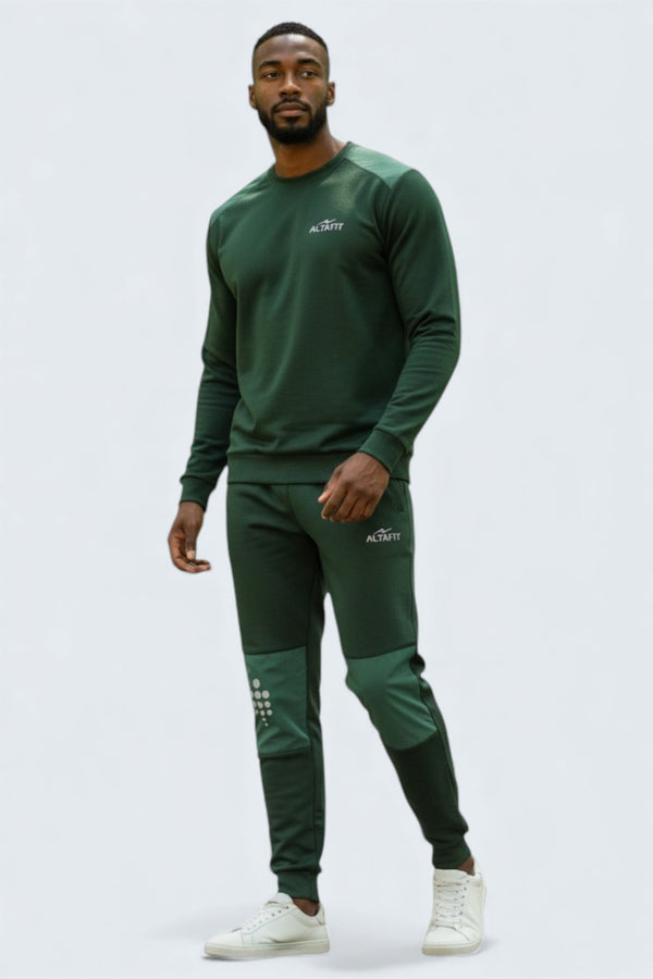 Green Polyester fleece Sweat suit for Men | Men’s Green Sweat Suit