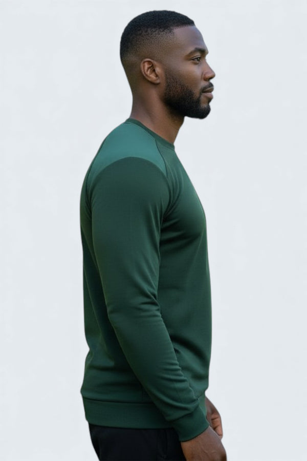 Green Polyester Fleece Sweatshirt for Men | Men’s Green Sweatshirt