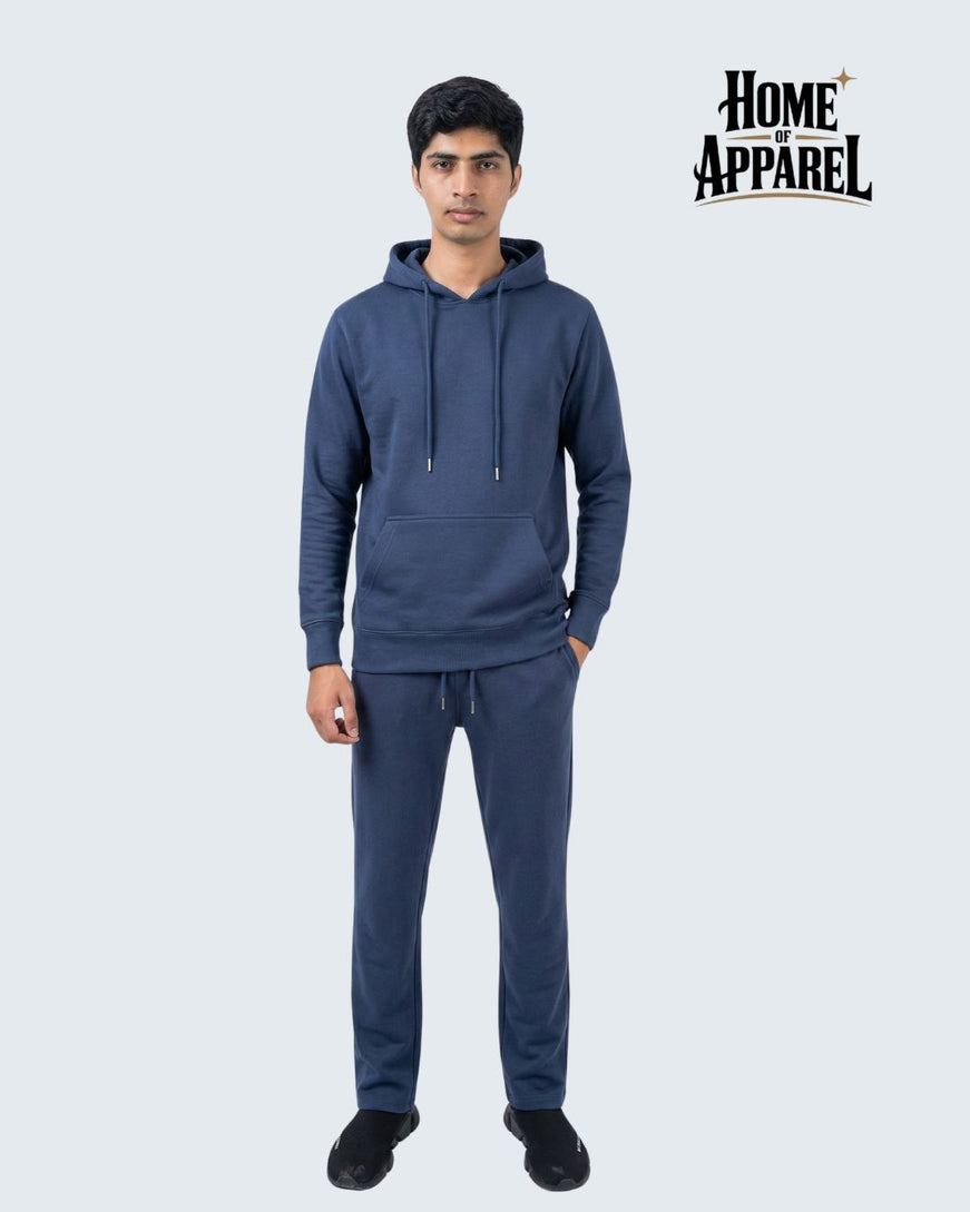 Navy Blue Heavy Weight Cotton Fleece Street Wear Sweatsuit