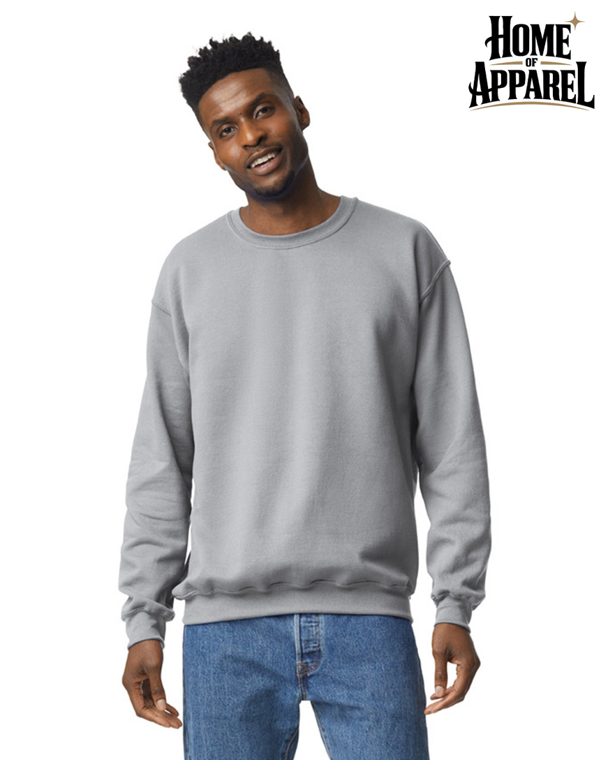 Gildan 18000 Heavy Blend grey unisex sweatshirt, front view