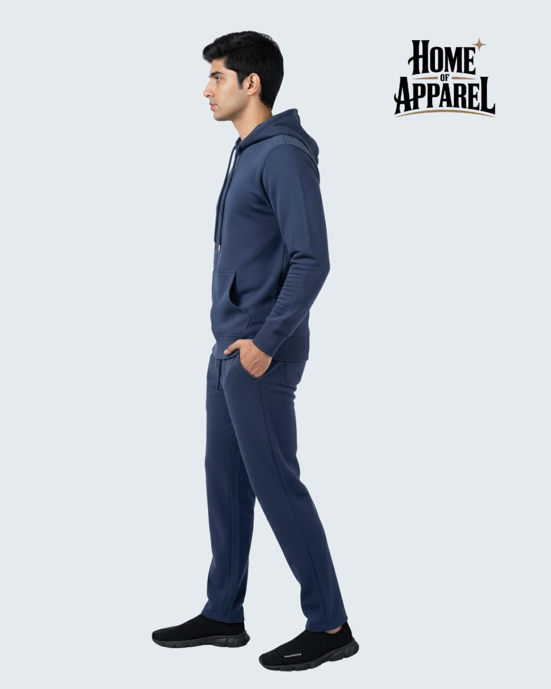 Navy Blue Heavy Weight Cotton Fleece Street Wear Sweatsuit