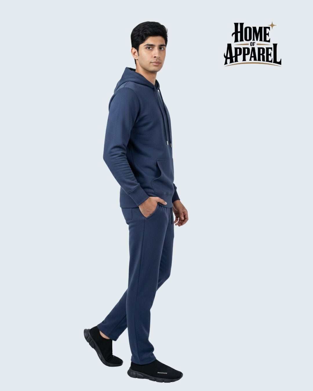 Navy Blue Heavy Weight Cotton Fleece Street Wear Sweatsuit