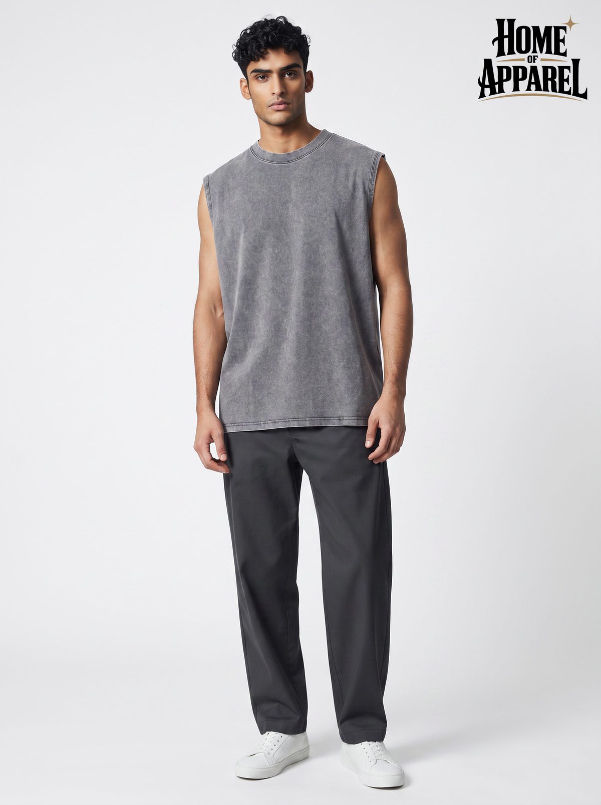 7.4oz Men’s Vintage Washed Sleeveless Tank Top – 100% Cotton Gym & Casual Vest
