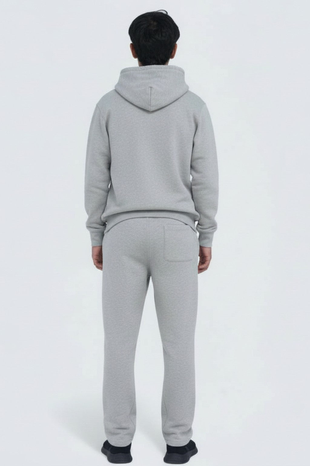 Heather Grey Heavy Weight Cotton Fleece Sweat Suit