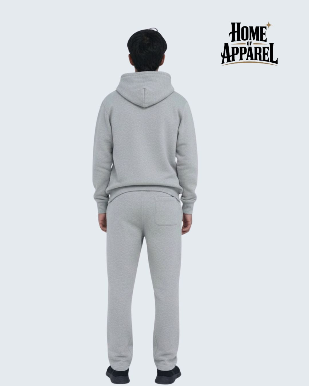 Heather Grey Heavy Weight Cotton Fleece Sweat Suit