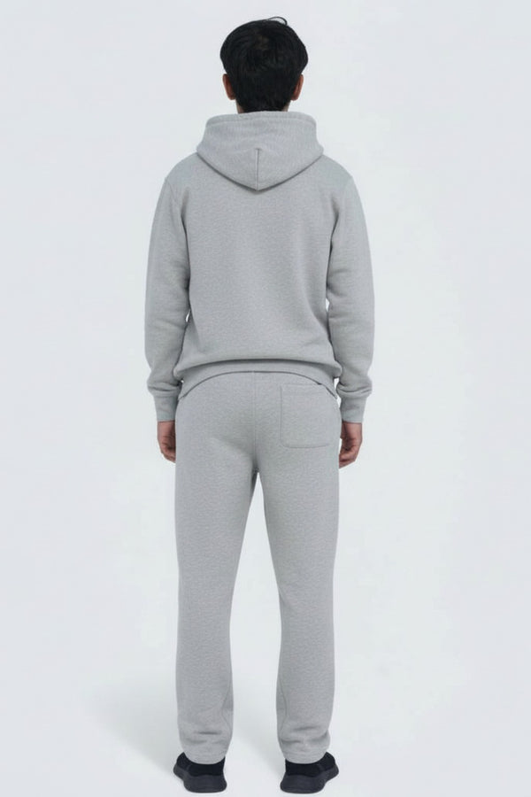 Heather Grey Heavy Weight Cotton Fleece Sweat Suit