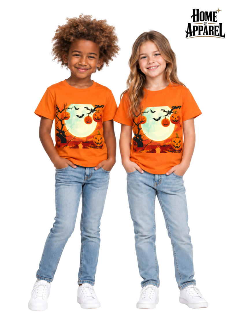 Halloween Youth Unisex T-Shirt – 100% Cotton Graphic Tee | Soft & Comfortable