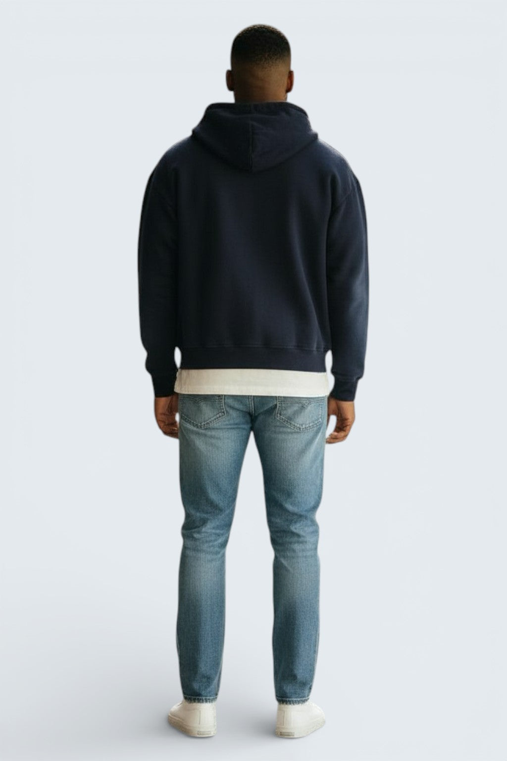 13.5oz Black Sun-Faded Oversized Hoodie – Vintage Cotton Fleece & Full Zipper