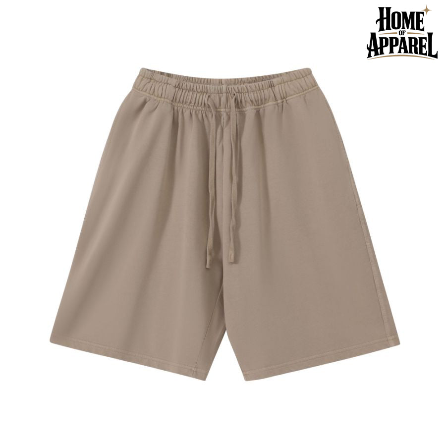 Stone-washed French terry drawstring shorts, image 9