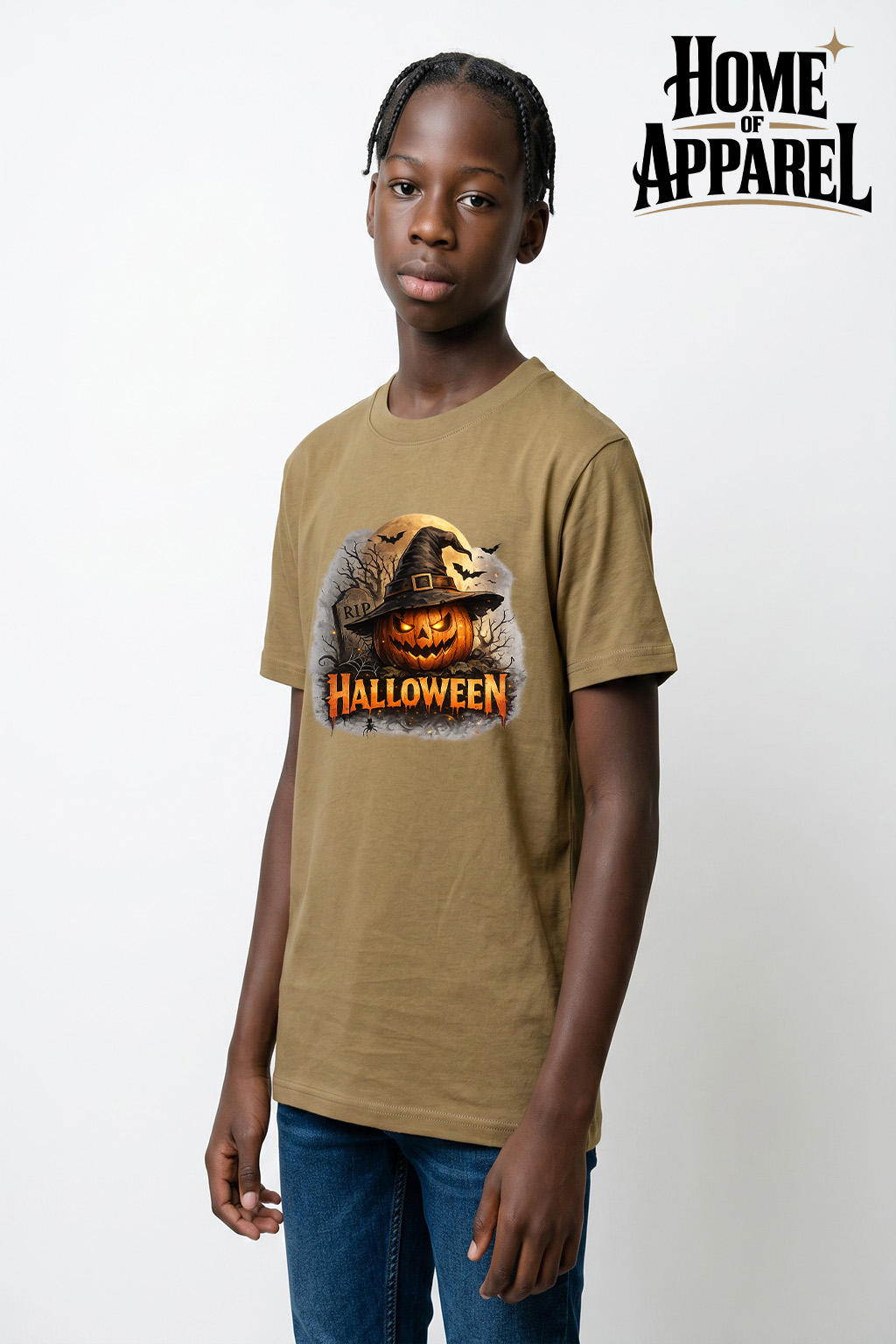 Youth’ Halloween 100% Cotton T-Shirt – Soft, Breathable & Durable | Cute Halloween Graphic Tee for Boys & Girls