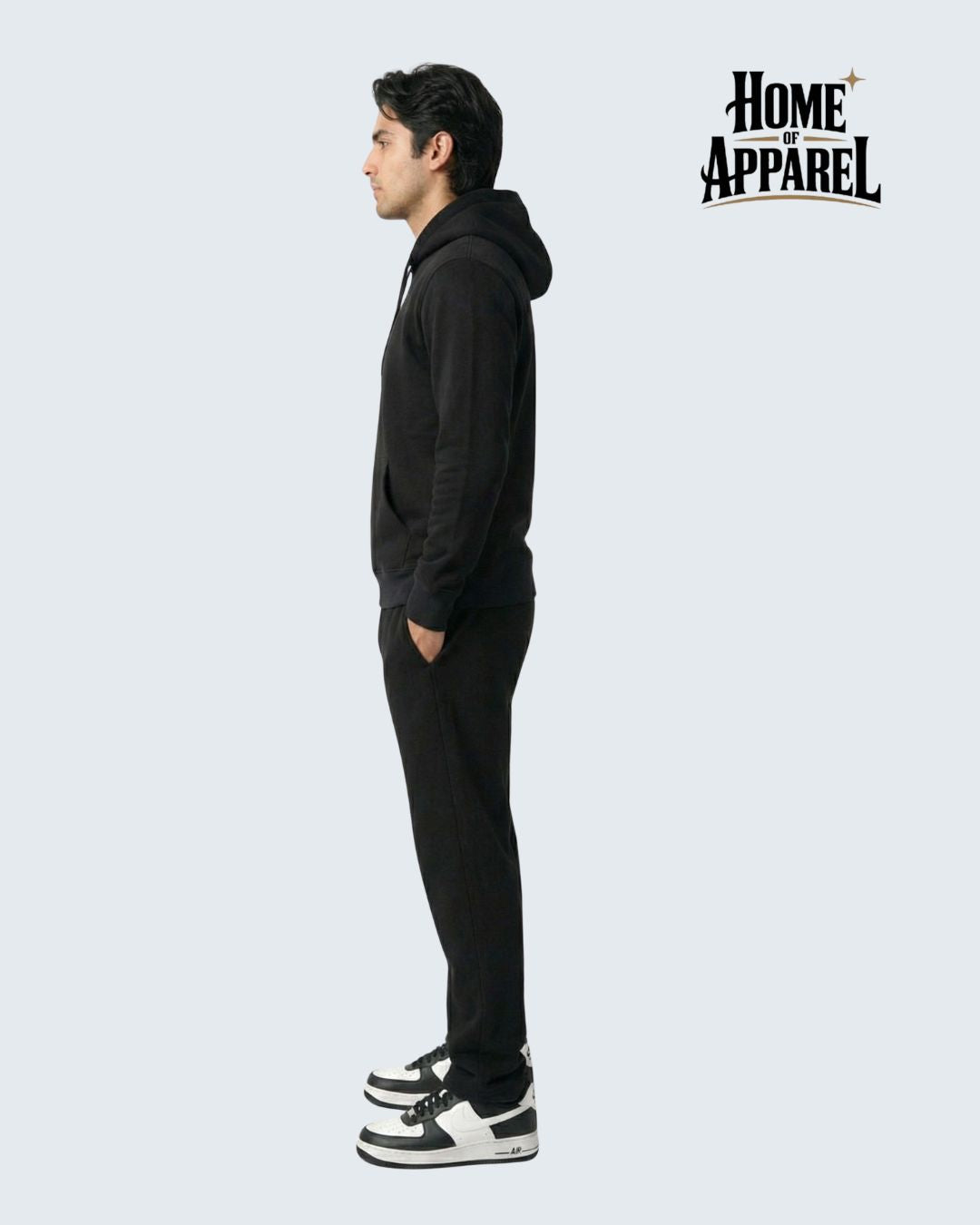 Premium Black Heavy Weight Cotton Fleece Sweatsuit