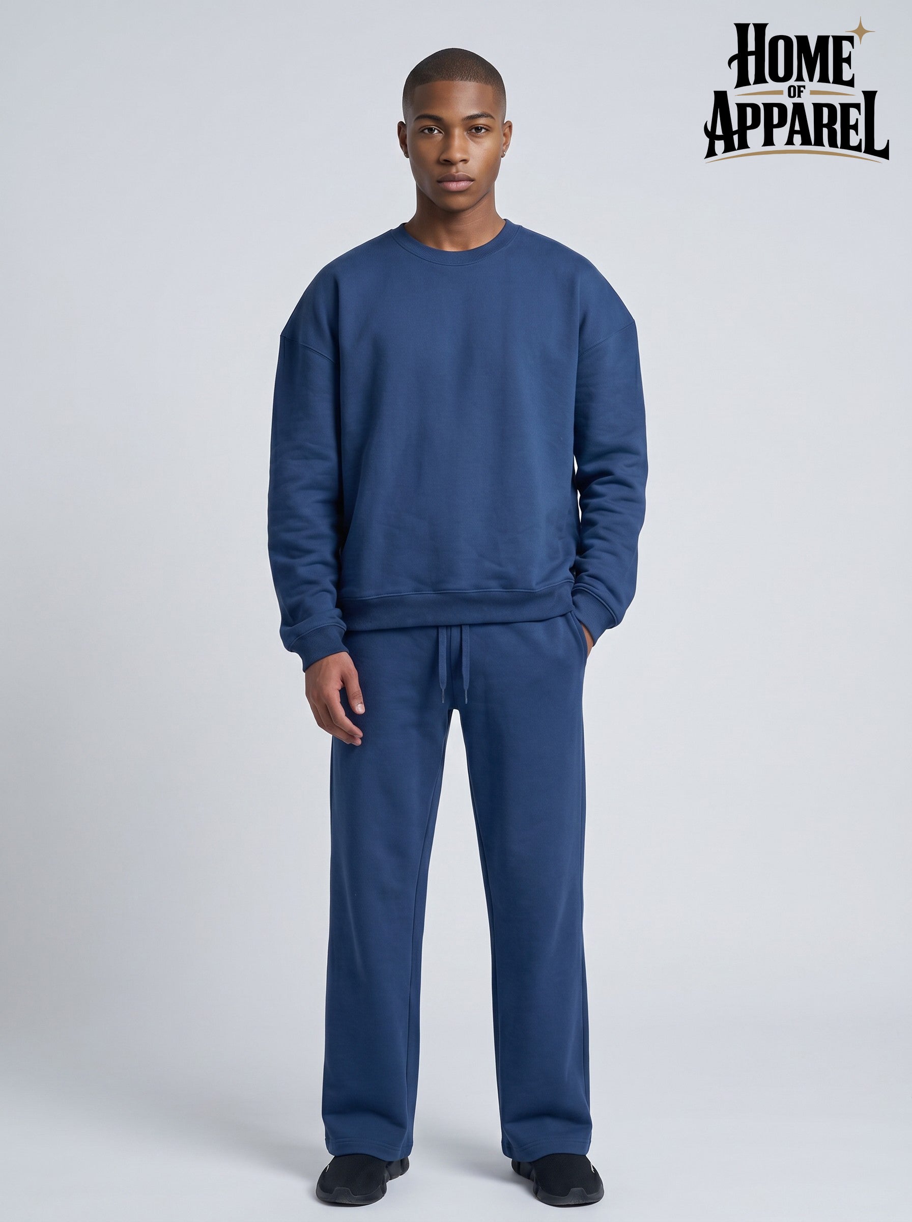 400 GSM Navy Oversized Cotton Terry Sweatsuit