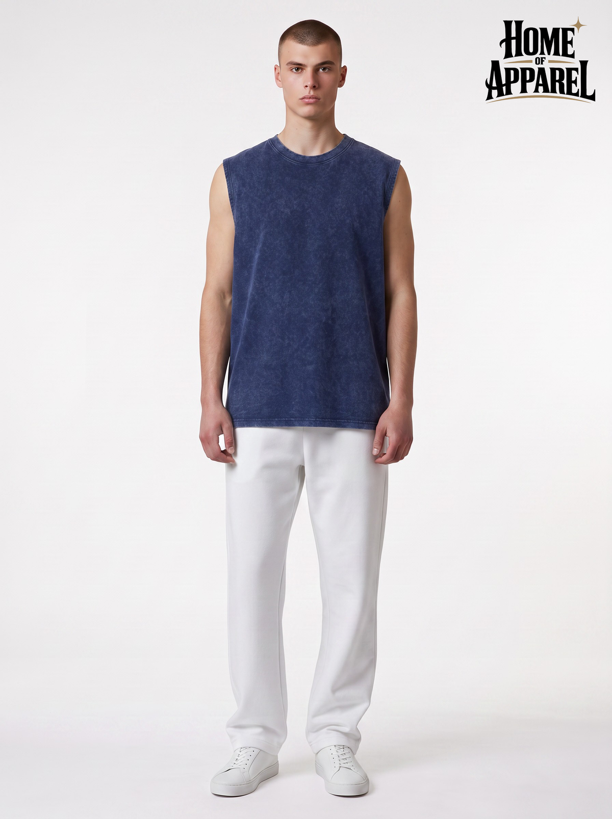 7.4oz Men’s Vintage Washed Sleeveless Tank Top – 100% Cotton Gym & Casual Vest