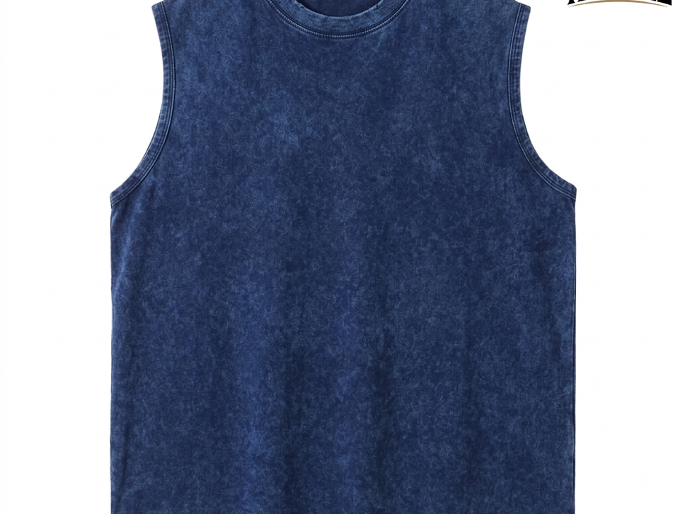 7.4oz Men’s Vintage Washed Sleeveless Tank Top – 100% Cotton Gym & Casual Vest