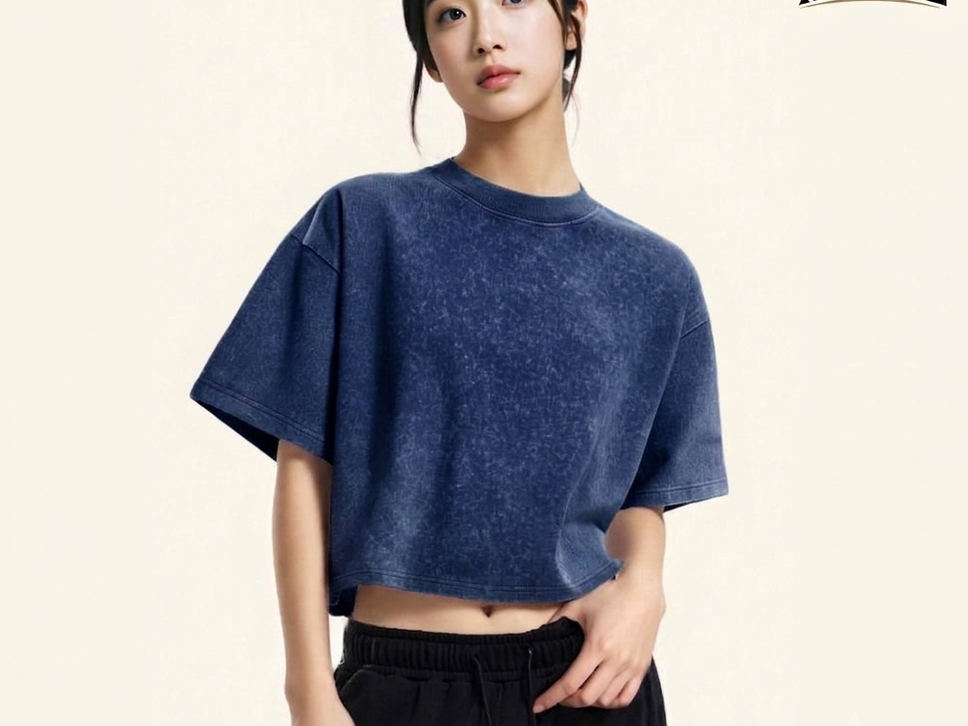 Women's oversized 100% cotton vintage washed crop top, image 10