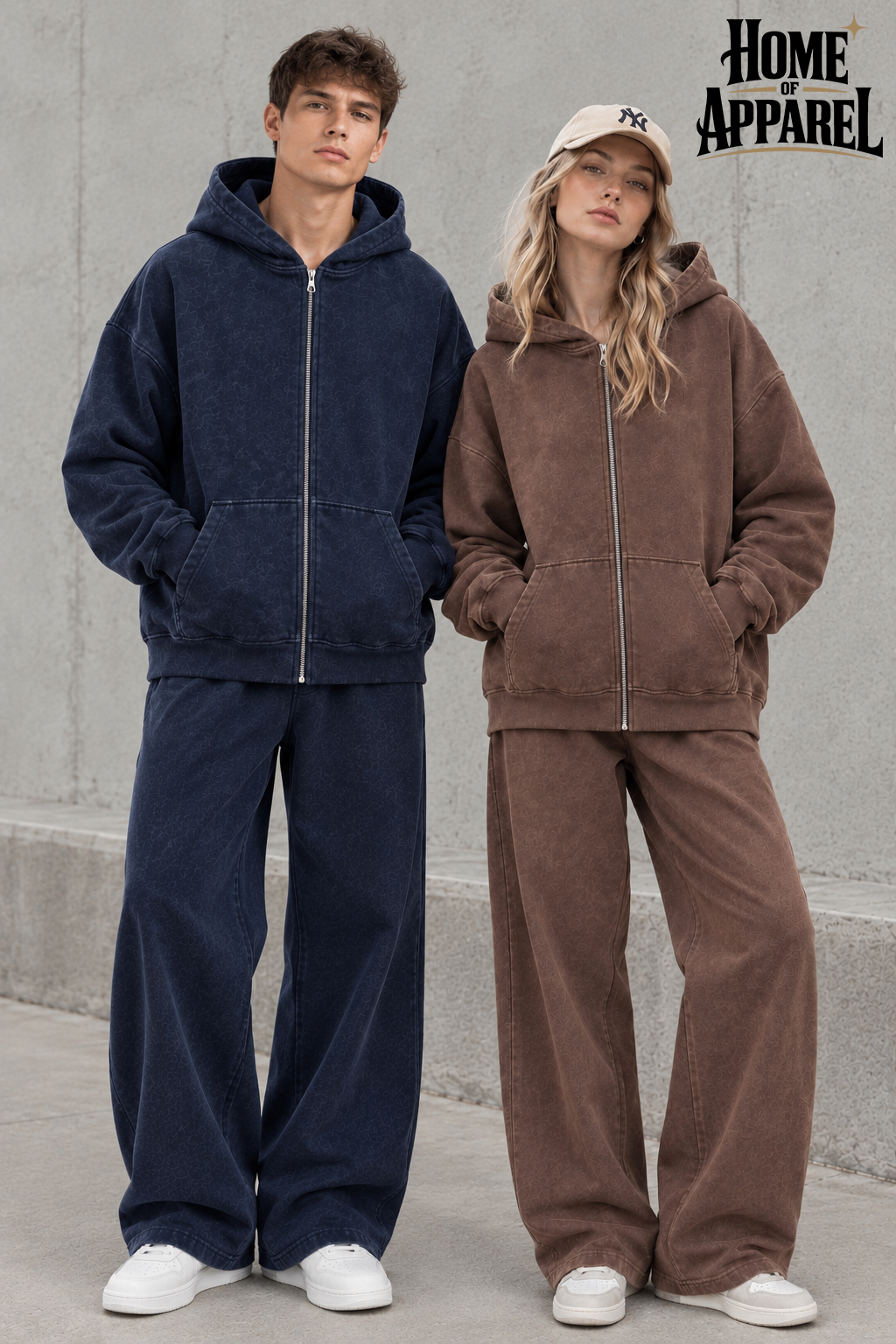 Home of Apparel oversized washed sweatsuit set