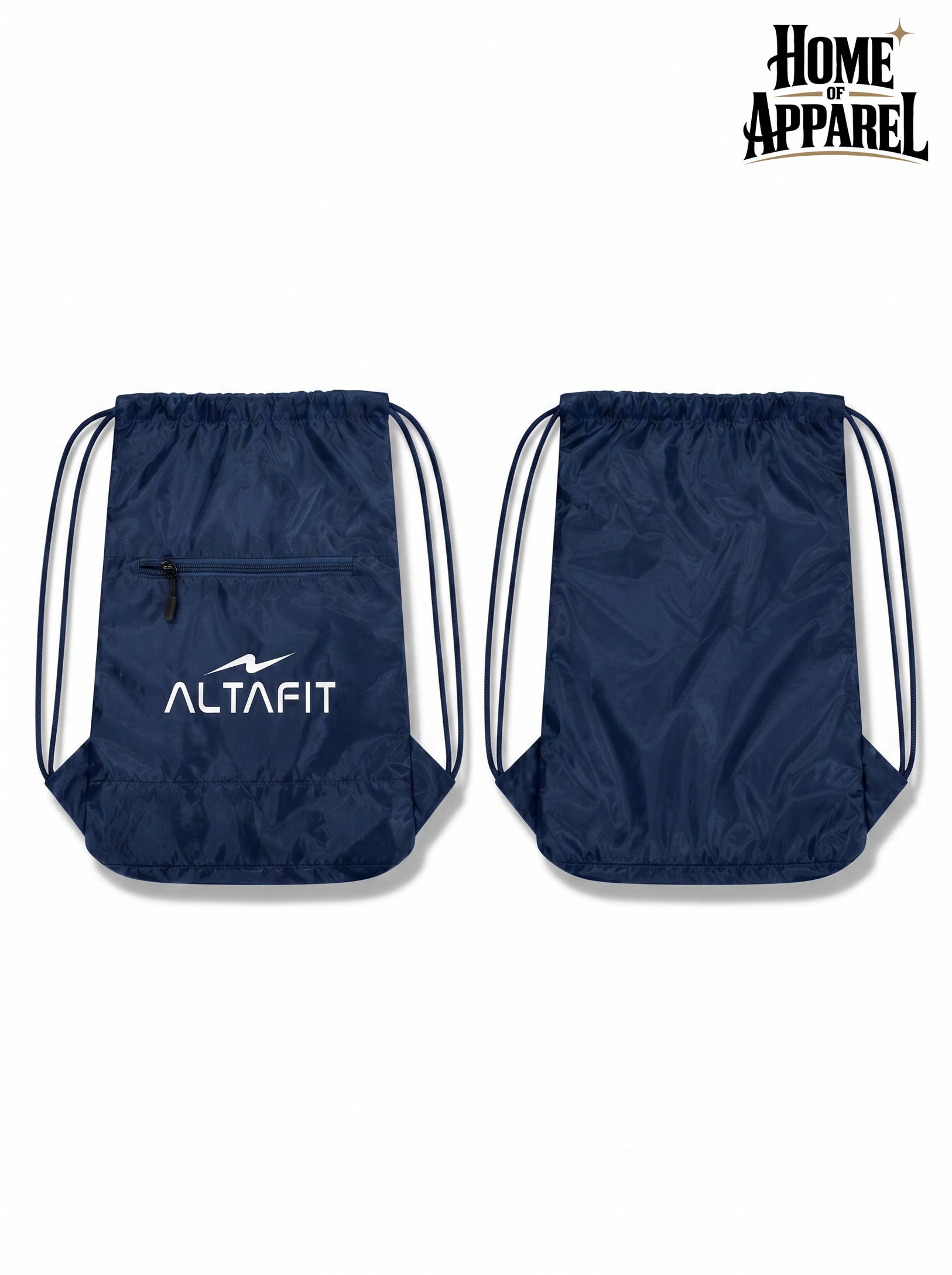 210D Nylon Drawstring Backpack with Zipper Pocket – Durable & Lightweight